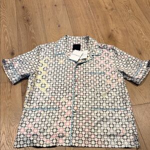 Givenchy Multicolor Geometric Pattern Silk Shirt